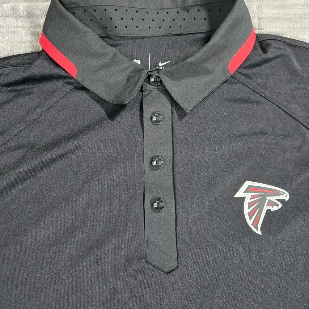 Mens Nike Dri-FIT Atlanta Falcons NFL On Field Apparel XL Polo Black